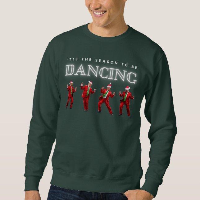 Mens Christmas Trump Tancing Sweatshirt (Vorderseite)