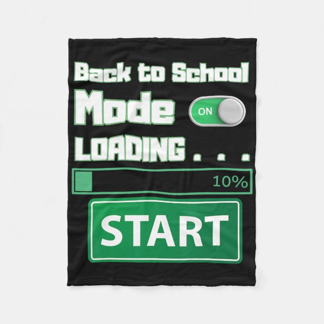 Mens Ck To School Mode Loading – Gamer Style Humor Fleecedecke (Vorderseite)