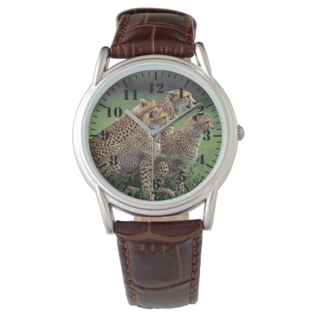 Mens Classic Watch/Wildlife Cheetah's Armbanduhr (Vorderseite)