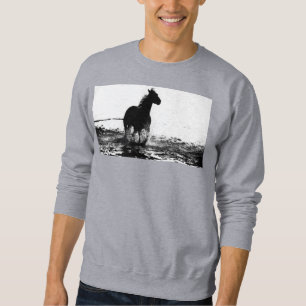 Mens Closing Gray Sweatshirt Running Horse