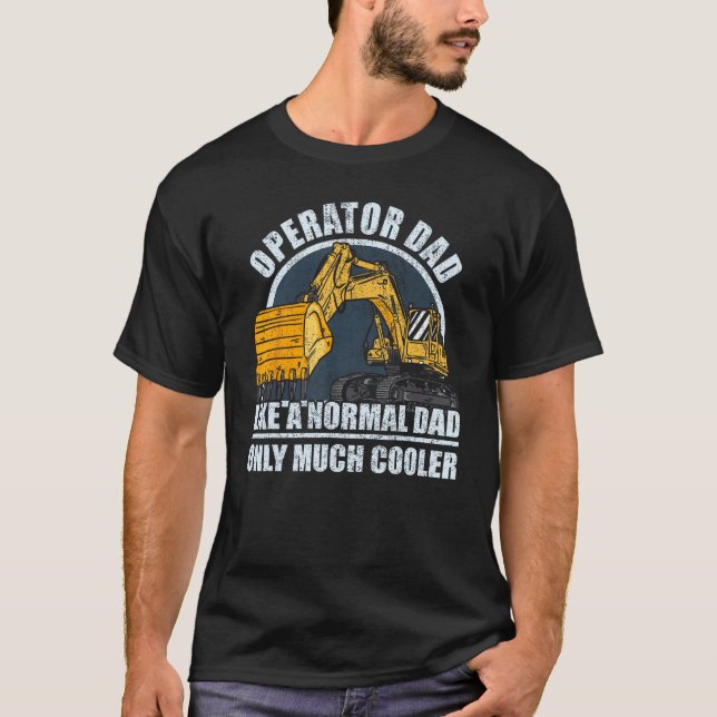 Mens Construction Worker Heavy Equipment Excavator T-Shirt (Vorderseite)
