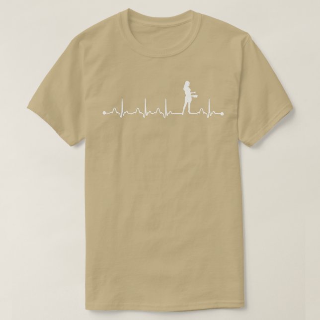 Mens Cooking Heartbeat EKG Pulse Cook Lover T-Shirt (Design vorne)