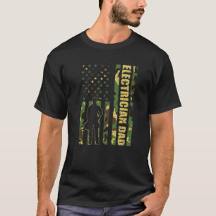 Mens Cool American Flag Camouflage Electric Vater T-Shirt