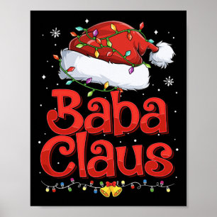 Mens Cool Baba Claus mit Weihnachtsmannmütze Weihn Poster