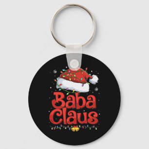 Mens Cool Baba Claus mit Weihnachtsmannmütze Weihn Schlüsselanhänger