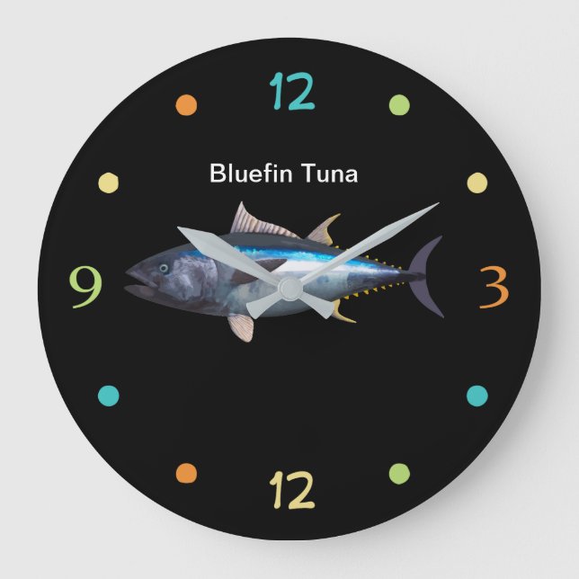 Men's Cool Blue Fin Tuna Fishing  Große Wanduhr (Vorderseite)
