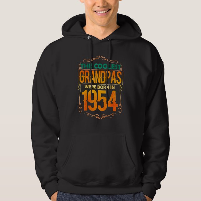 Mens Cool Grandpa Grandfather Born 1954 Hoodie (Vorderseite)