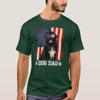 Mens Cool Neufundland Hund Vater Amerikanische Fla T-Shirt