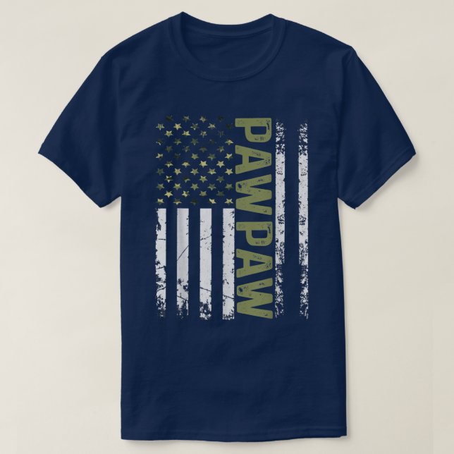 Mens Cool Pawpaw American Patriotic USA Flag Fathe T-Shirt (Design vorne)