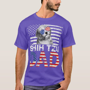 Mens Cool Shih Tzu Vater USA Flag Patriotische Vät T-Shirt
