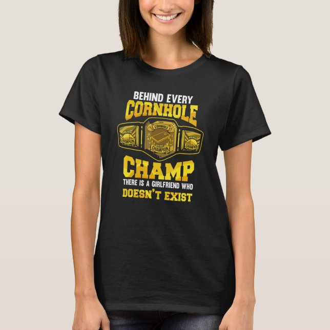 Mens Cornhole Champion, der Bean Bags verwirft T-Shirt (Vorderseite)