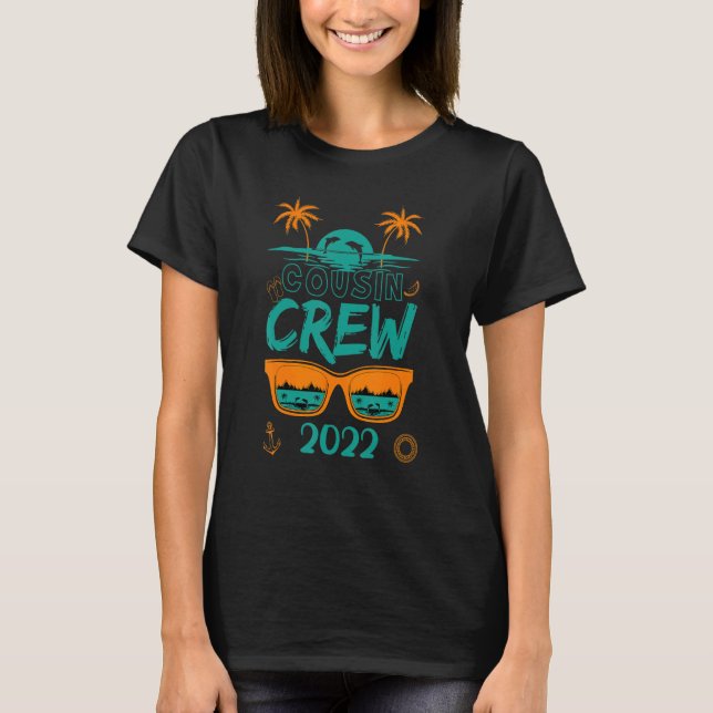 Mens Cousin Crew Camping Outdoor Sunset Sommer 202 T-Shirt (Vorderseite)