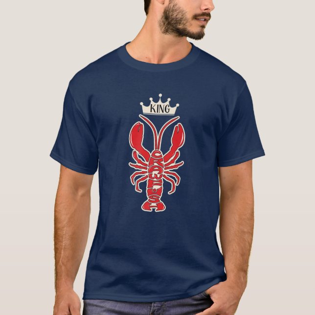 Mens Crawfish King Lasse Cray Crayfish, I Liebe T-Shirt (Vorderseite)
