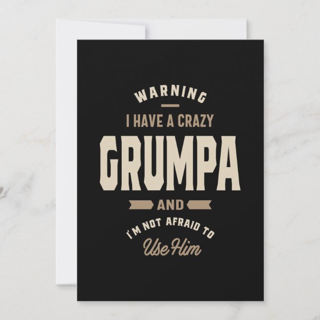 Mens Crazy Grumpa Grandpa-Geschenk Dankeskarte (Vorderseite)