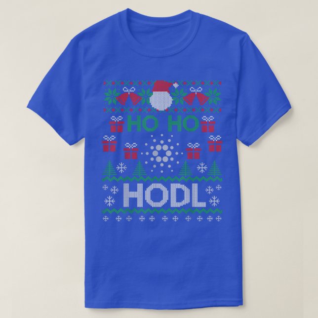 Mens Cryptocurrency Ho ho Hodl Cardano Ugly Christ T-Shirt (Design vorne)