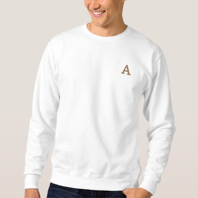 Mens Custom Embroided Monogram erstellen Besticktes Sweatshirt (Vorderseite)