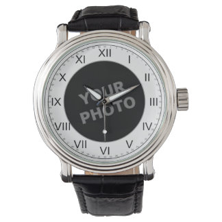 Mens Custom Watch Roman Zahlen Ihr Bild Armbanduhr