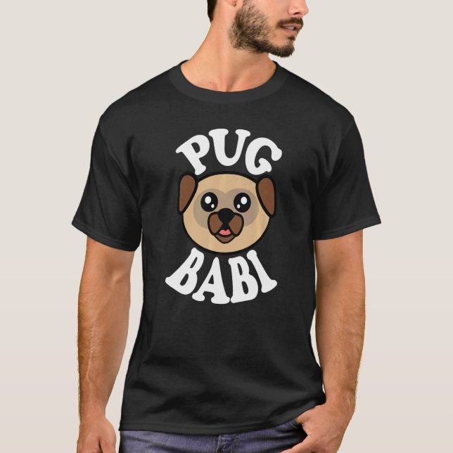 Mens Cute Pug Babi   T-Shirt (Vorderseite)