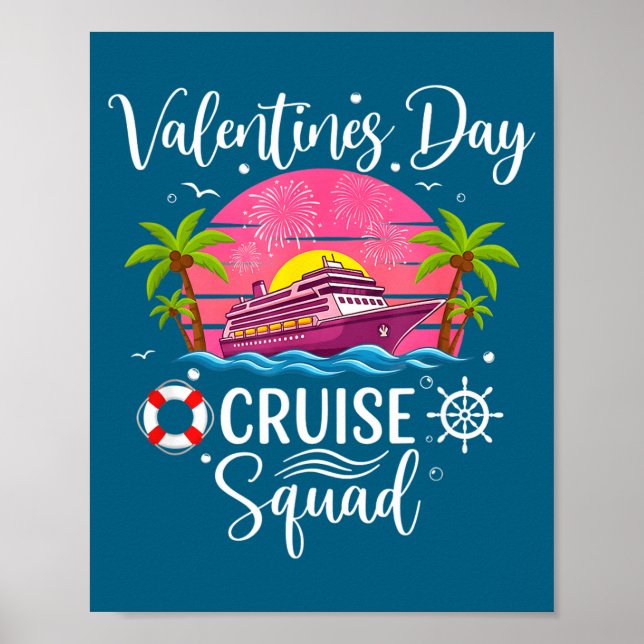Mens Cute Valentines Day Cruise Squad 20026 Design Poster (Vorne)