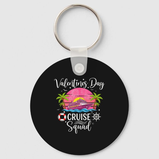 Mens Cute Valentines Day Cruise Squad 20026 Design Schlüsselanhänger (Vorderseite)