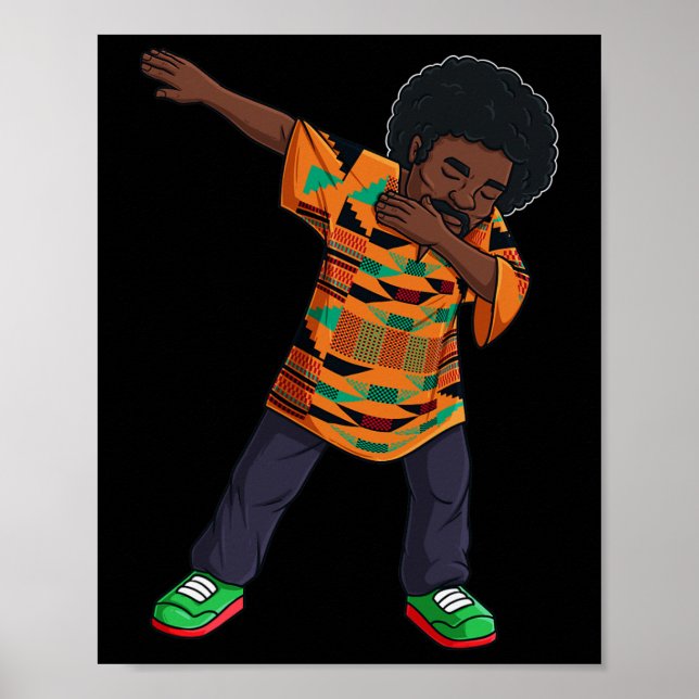 Mens Dabbing Afrikanischer Amerikaner Juneteenth B Poster (Vorne)