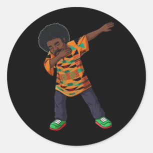 Mens Dabbing Afrikanischer Amerikaner Juneteenth B Runder Aufkleber