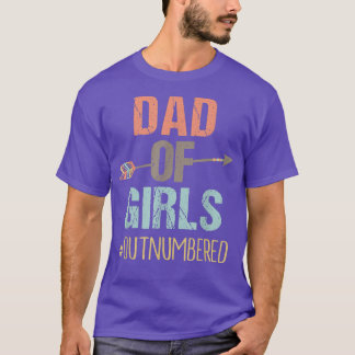 Mens Dad of Girls Outnumbered Fathers Day  T-Shirt