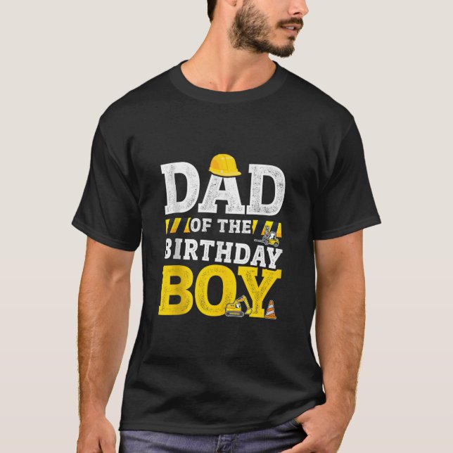 Mens Dad of the birthday boy matching family const T-Shirt (Vorderseite)