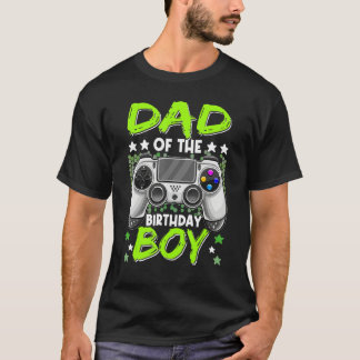 Mens Dad Of The Birthday Boy Matching Video Gamer  T-Shirt