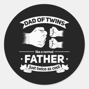 Mens Dad of Twins 2022 Father twice as cool Twin Runder Aufkleber