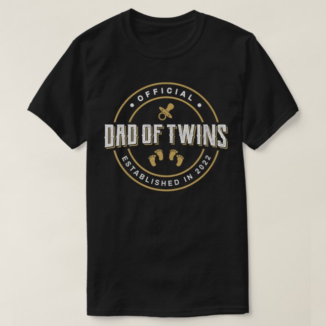 Mens Dad of Twins 2022 New Daddy to Be Funny Epect T-Shirt (Design vorne)