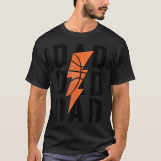 Mens Daddy Basketball Bightning Basketball Vater G T-Shirt