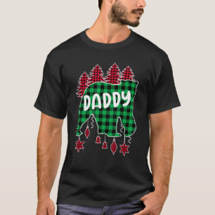 Mens Daddy Bear Matching Pajama Family Red Kariert T-Shirt