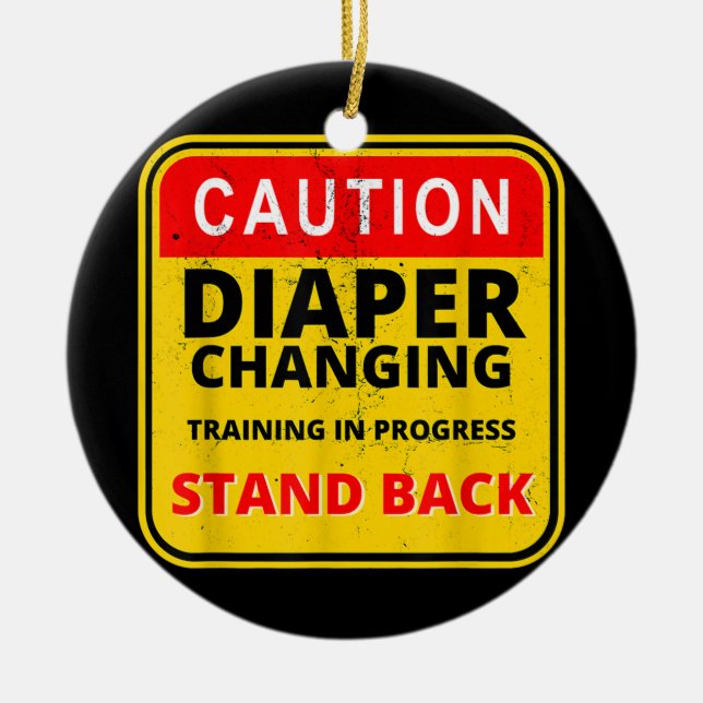 Mens Daddy Diaper Kit Neuer Vater Überleben Vater  Keramik Ornament (Vorne)