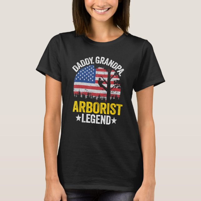 Mens Daddy Grandpa Arborist Legend US American Fla T-Shirt (Vorderseite)