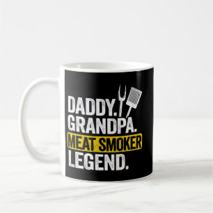 Mens Daddy Grandpa Fleisch Smoker Legend Grillvate Kaffeetasse