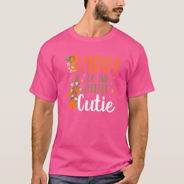 Mens Daddy Little Süsse Babydusche Orange 1. Bir T-Shirt (Vorderseite)
