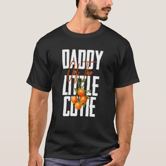 Mens Daddy Little Süsse Babydusche Orange 1. Bir T-Shirt (Vorderseite)