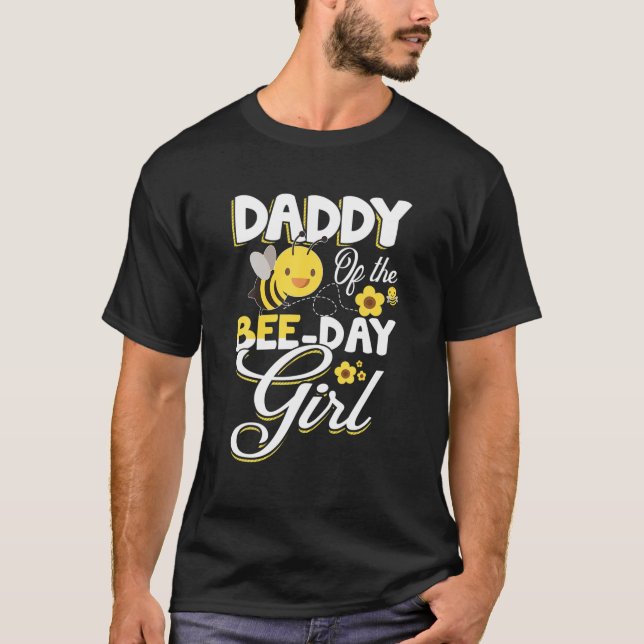 Mens Daddy von der Bee Day Girl Bee Birthday Party T-Shirt (Vorderseite)