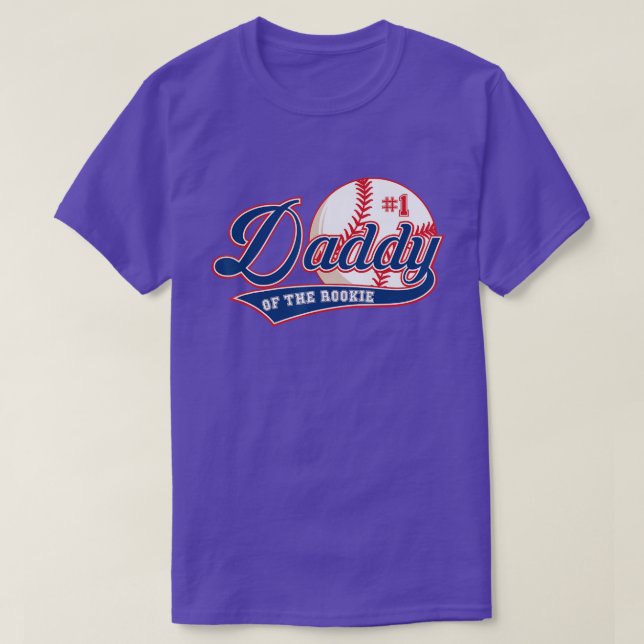 Mens Daddy von Rookie of Year st Birthday Baseball T-Shirt (Design vorne)