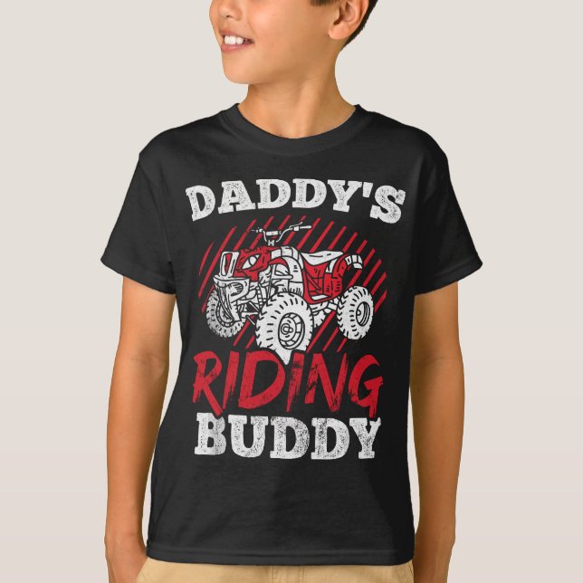 Mens Daddys Riding Buddy Dirt Quad Four Wheeler T-Shirt (Vorderseite)
