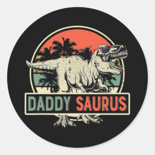 Mens Daddysaurus T rex Dinosaur Daddy Saurus Runder Aufkleber