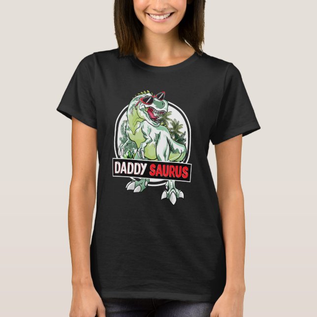 Mens Daddysaurus T Rex Dinosaur Funny Daddy Saurus T-Shirt (Vorderseite)