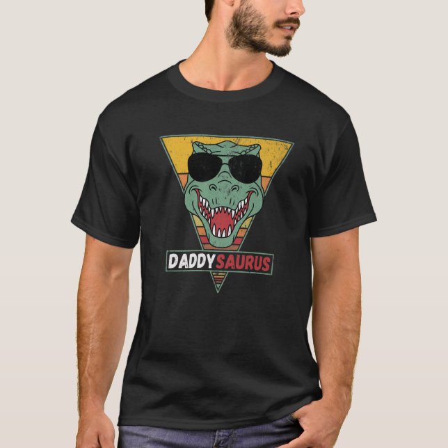 Mens Daddysaurus T Rex Dinosaur Funny Daddysaurus T-Shirt (Vorderseite)