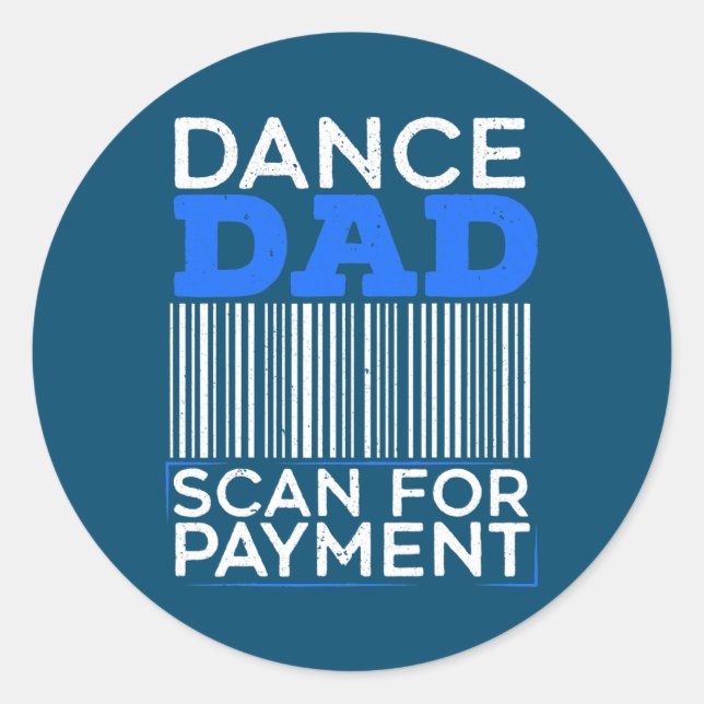 Mens Dance Vater Scan for Payment Design Runder Aufkleber (Vorderseite)