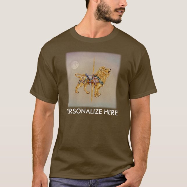 Mens Dark T-Shirts - Carousel Lion SQ (Vorderseite)