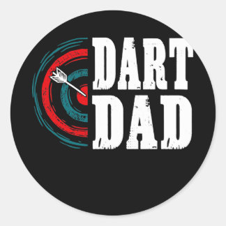 Mens Dart Dad Darts Player Father Dartboard Runder Aufkleber