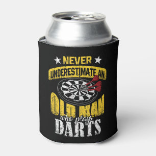 Mens Dart Player unterschätzt nie einen alten Man Dosenkühler