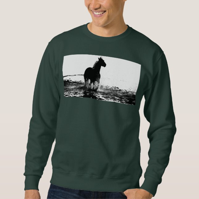 Mens Deep Forest Green Sweatshirt Running Horning (Vorderseite)