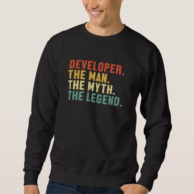 Mens Developer Man Myth Legend Coder Engineer Soft Sweatshirt (Vorderseite)